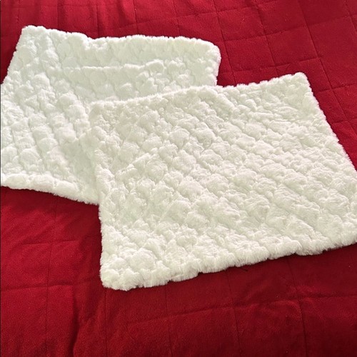 White furry pillow covers - pillow,