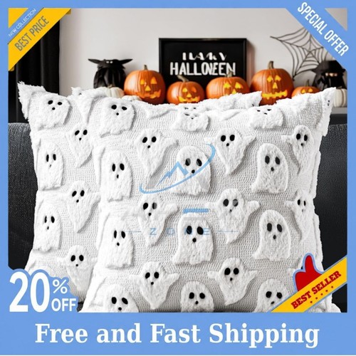 Miulee white halloween - halloween, pillow